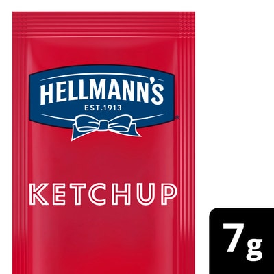 Ketchup Hellmann's Sachê 7g - Incremente seus hambúrgueres, wraps, batata frita e muito mais com o ketchup Hellmann's .